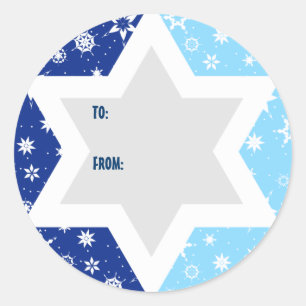 Hanukkah Star of David Snowflake Gift Sticker