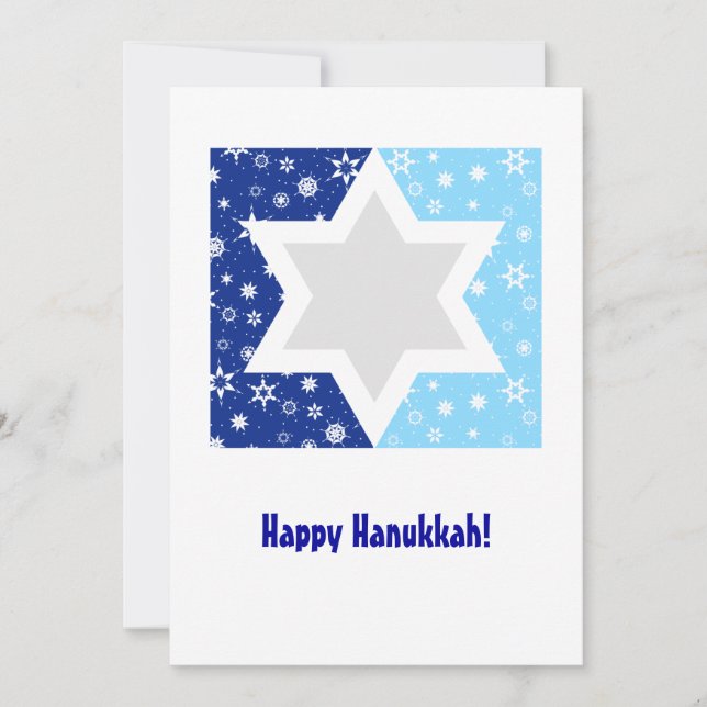 Hanukkah Star of David Snowflake Holiday Card (Front)