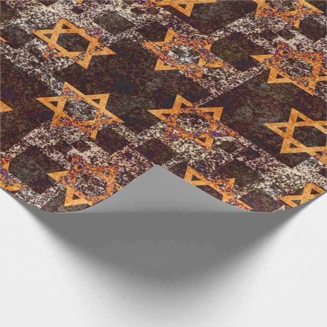 Hanukkah Star of David Wrapping Paper (Corner)
