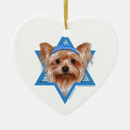 Hanukkah Star Of David - Yorkshire Terrier Ceramic Ornament