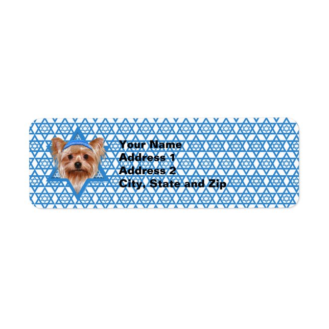 Hanukkah Star of David - Yorkshire Terrier Label (Front)