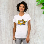 Hanukkah Star Womens T-Shirt<br><div class="desc">For you hanukkah celebration this design is just perfect. It is a hanukkah star. The design has the star on an angle with one part of the star being an orange color and the other part being yellow. It is a very effective look. This hanukkah star design looks great on...</div>
