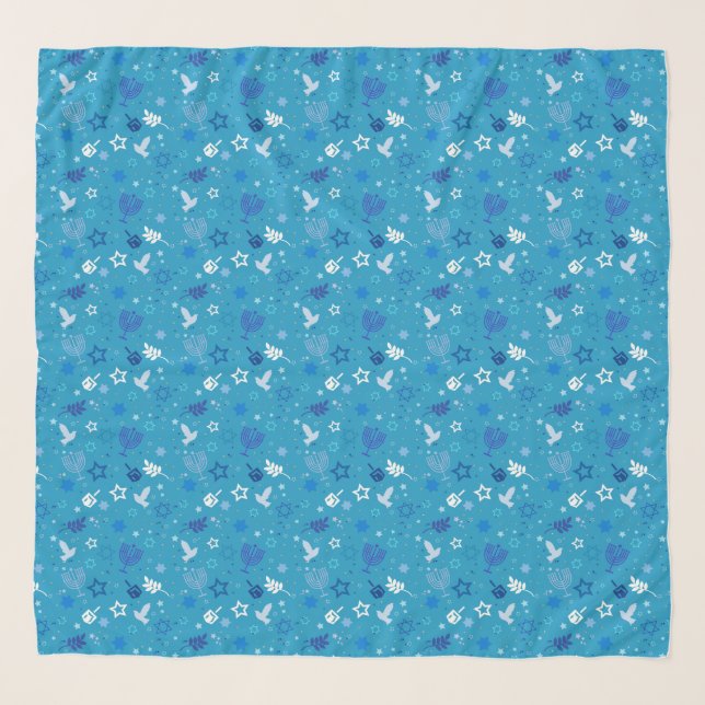 Hanukkah Stars Chiffon Scarf (Front)