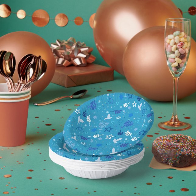 Hanukkah Stars Paper Bowls (Multi)