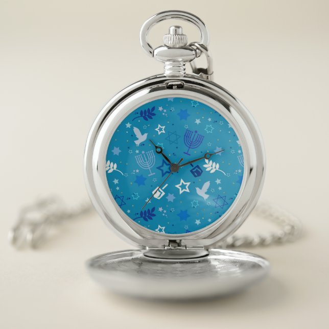 Hanukkah Stars Pocket Watch (Inside)