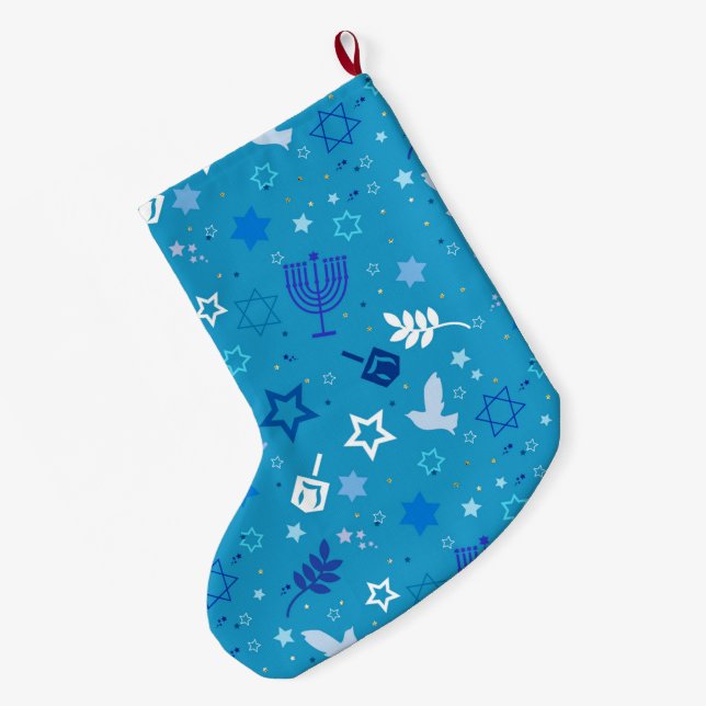 Hanukkah Stars Stocking (Back (Hanging))