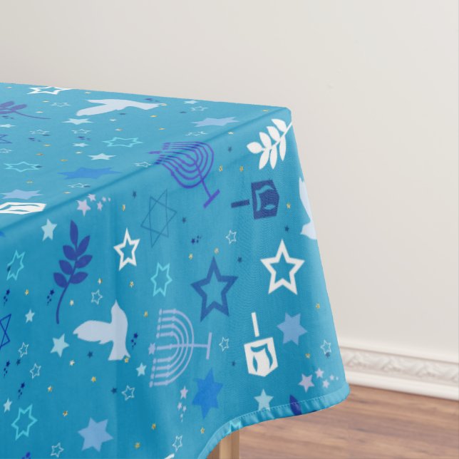 Hanukkah Stars Tablecloth (In Situ)