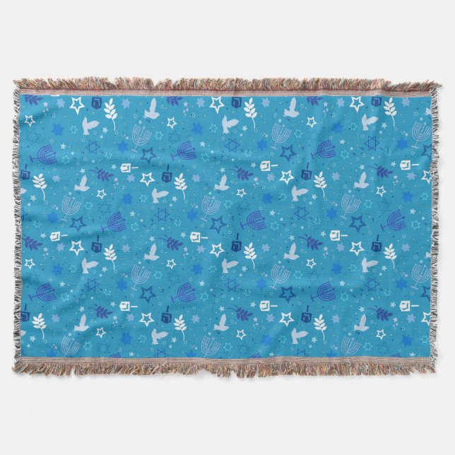 Hanukkah Stars Throw Throw Blanket (Front)