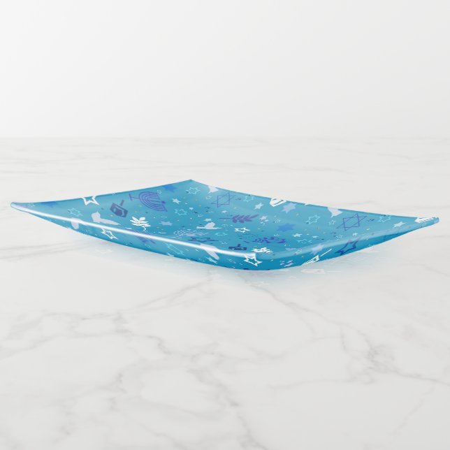 Hanukkah Stars Trinket Tray (Angled)
