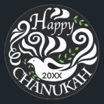 Hanukkah Stickers (1 1/2"/3") "Blackboard Dove"<br><div class="desc">Hanukkah/Holiday stickers, personalize. "Chanukah Blackboard Dove/Personalize" Choose from 1 1/2" and 3" stickers. Personalize by deleting and replacing text with your own message. Choose your favorite font size, style, and color. Background color can be changed out by choosing a different color from the color palette. Thanks for stopping and shopping...</div>