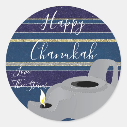 Hanukkah Stickers 1 123Oil Lamp GoldSilver