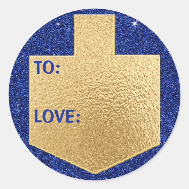 Hanukkah Stickers (1 1/2"/3")"Personalize Dreidel" (Front)