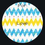 Hanukkah Stickers (1 1/2" or 3") "Chevron Menorah"<br><div class="desc">Hanukkah stickers, "Chevron Menorah." Personalize by changing font size, style, color and wording. So many uses: To and From gift stickers, Thank You stickers on treat bags, Cake Toppers (stick on heavy cardstock, cut out sticker, tape toothpick on back of cardstock), or how about Gift Tags (stick on heavy cardstock,...</div>