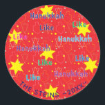 Hanukkah Stickers (1 1/2" or 3") "Like Hanukkah"<br><div class="desc">Personalize by changing font size, style, color and wording. So many uses: To and From gift stickers, Thank You stickers on treat bags, Cake Toppers (stick on heavy cardstock, cut out sticker, tape toothpick on back of cardstock), or how about Gift Tags (stick on heavy cardstock, cut out sticker, punch...</div>
