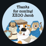 Hanukkah Stickers (1 1/2" or 3") Personalized<br><div class="desc">Personalize by changing font size, style, color and wording. So many uses: To and From gift stickers, Thank You stickers on treat bags, Cake Toppers (stick on heavy cardstock, cut out sticker, tape toothpick on back of cardstock), or how about Gift Tags (stick on heavy cardstock, cut out sticker, punch...</div>