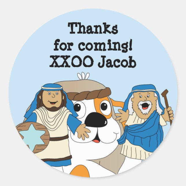 Hanukkah Stickers (1 1/2" or 3") Personalized (Front)