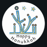 Hanukkah Stickers "Blue Bling Menorah"<br><div class="desc">Hanukkah Holiday stickers, "Blue Bling Menorah" Anyway I spell it, Chanukah is one of my favorite holidays. Have fun using these stickers as cake toppers, gift tags, favor bag closures, or whatever rocks your festivities! Personalize by deleting, "Happy Hanukah" and adding your own text using your favorite font style, size...</div>