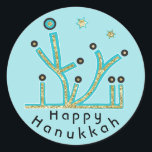 Hanukkah Stickers "Blue Lights Latkes Chanukah"<br><div class="desc">Hanukkah Holiday stickers, "Blue Lights, Latkes, Chanukah/Hanukkah" Anyway I spell it, Chanukah is one of my favorite holidays. Have fun using these stickers as cake toppers, gift tags, favor bag closures, or whatever rocks your festivities! Personalize by deleting, "Happy Hanukah" and adding your own text using your favorite font style,...</div>