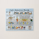 Hanukkah Story Puzzle 8 X 10 Personalize<br><div class="desc">Hanukkah Puzzle "A Hanukkah Story" Personalize An easy to read, cartoon, puppet show story about Hanukkah. Choose a favorite font to personalize this puzzle to be used as a great gift, for a special child in your life Size: 8" x 10" Puzzle with Gift Box, 110 Pieces Turn designs, photos,...</div>