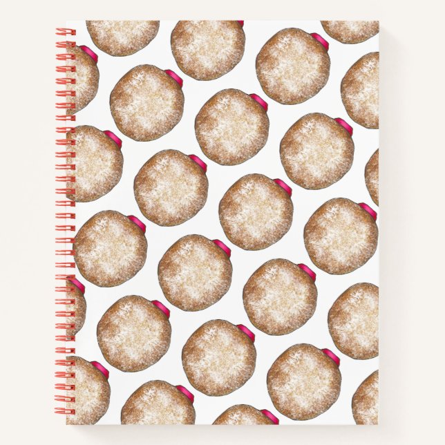 Hanukkah Sufganiyot Jelly Doughnut Donut Chanukah Notebook (Front)