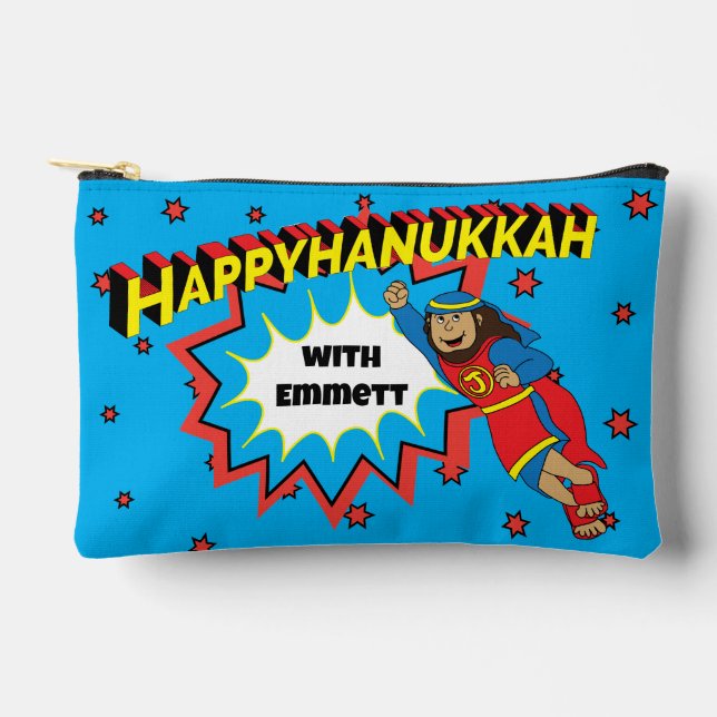 Hanukkah Super Judah Dreidel Accessory Pouch (Front)