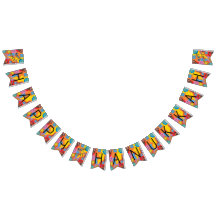 Hanukkah Swallowtail Banner Dancing Dreidels