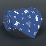 Hanukkah Symbols Neck Tie<br><div class="desc">Hanukkah Symbols Pattern</div>