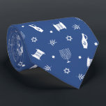 Hanukkah Symbols Neck Tie<br><div class="desc">Hanukkah Symbols Pattern</div>