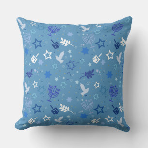 Hanukkah Symbols Throw Pillow