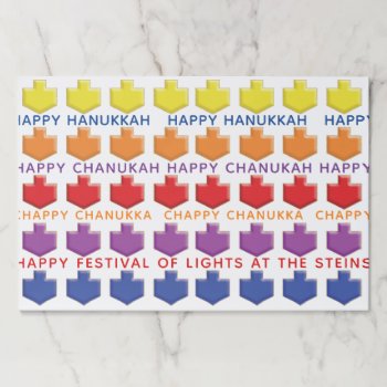 Hanukkah Tearaway Placemat Pad/"3d Dreidels" by HanukkahHappy at Zazzle