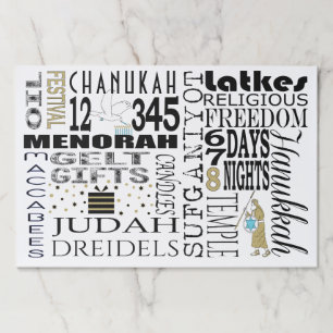 Hanukkah Tearaway Placemat Pad Chanukah Words