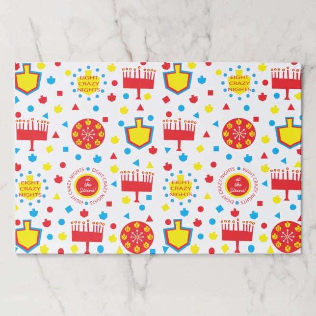 Hanukkah Tearaway Placemat Pad/Colorful Crazy 8 (Front)