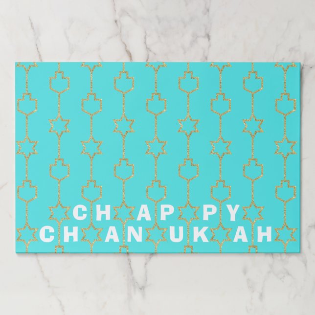 Hanukkah Tearaway Placemat Pad/"Gold Charms" (Front)