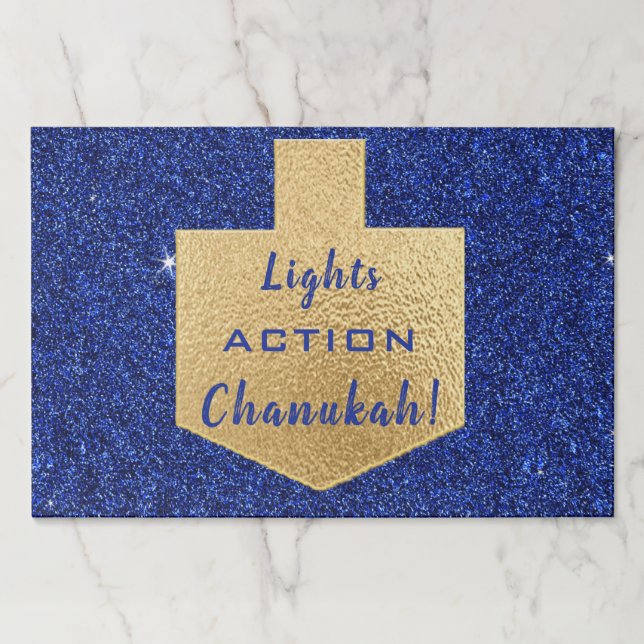 Hanukkah Tearaway Placemat Pad/Golden Dreidel (Front)