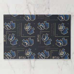Hanukkah Tearaway Placemat Pad Great Miracle Navy