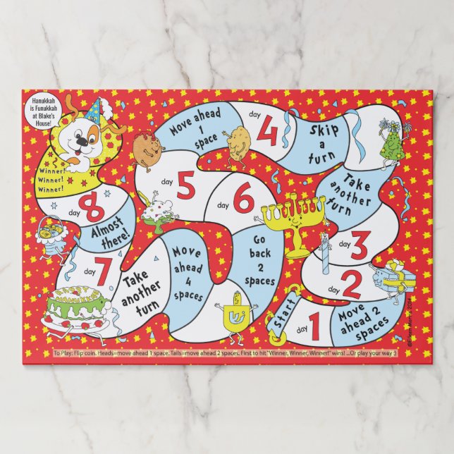 Hanukkah Tearaway Placemat Pad/"Hanukkah Game" (Front)