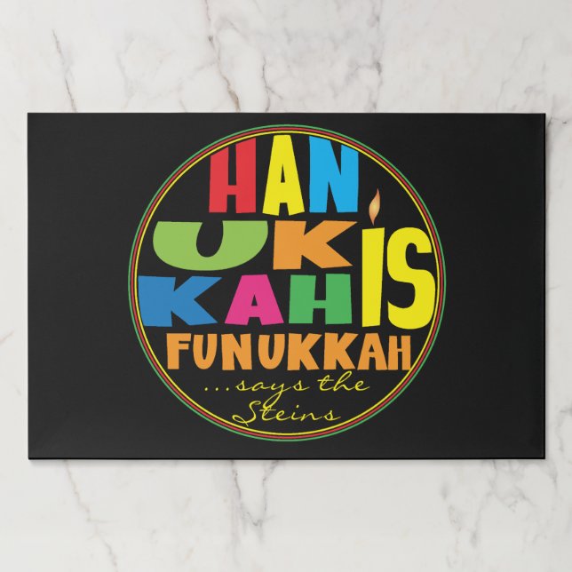 Hanukkah Tearaway Placemat Pad/HanukkahIsFunukkah (Front)