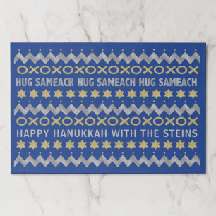 Hanukkah Tearaway Placemat Pad/"HUG SAMEACH"