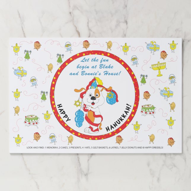 Hanukkah Tearaway Placemat Pad/"Look & Find Game" (Front)