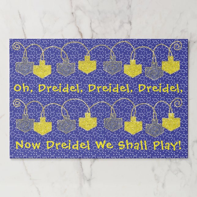 Hanukkah Tearaway Placemat Pad/Oh Dreidel Play (Front)