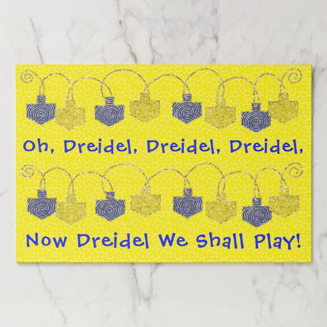 Hanukkah Tearaway Placemat Pad/Oh Dreidel Play/Yel (Front)