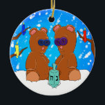 Hanukkah Teddy Bear Ornament<br><div class="desc">Artwork by Clint Luetkehans</div>