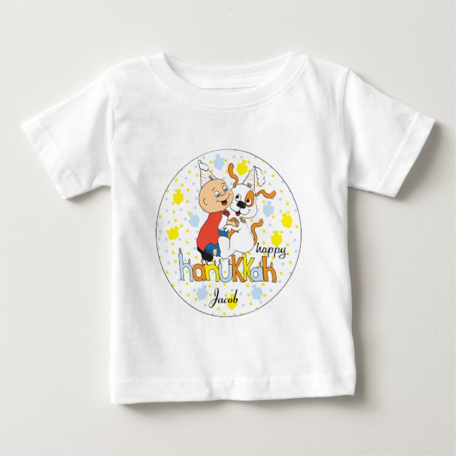 Hanukkah Tee Shirt Kids Personalize (Front)