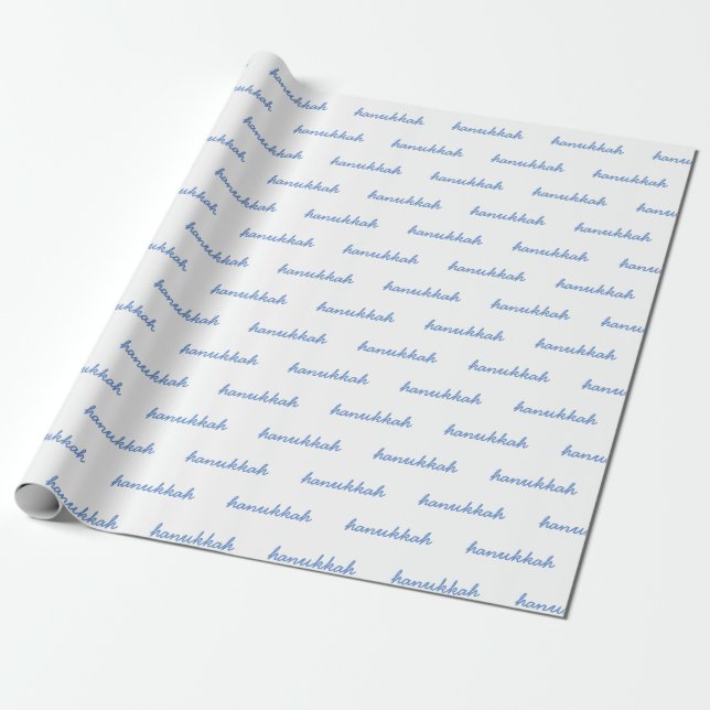Hanukkah text wrapping paper (Unrolled)