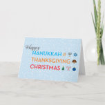 Hanukkah, Thanksgiving, Christmas Card at Zazzle