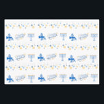Hanukkah theme gift wrapping paper sheets<br><div class="desc">Celebrate the Festival of Lights with our Hanukkah Gift wrapping paper set , beautifully designed with a delicate flower motif , star of david , and marine life. It also features a radiant menorah, a playful dreidel, and a serene blue dove symbolizing peace, this gift wrapping paper is perfect for...</div>