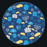 Hanukkah Themed Classic Round Sticker<br><div class="desc">These add a touch of personality to any gift or card you're giving this Hanukkah,  or perfect as a gift all on its own.

Artwork via © South Street Creative | www.southstreetcreative.etsy.com</div>