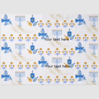 Hanukkah tissue Paper – Menorah, Dove, Dreidel