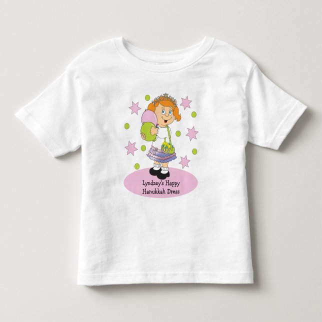 Hanukkah Toddler's Ruffle Dress Personalize Toddler T-shirt (Front)