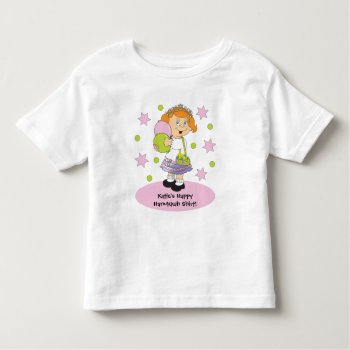 Hanukkah Toddler's Ruffle Dress Personalize Toddler T-shirt by HanukkahHappy at Zazzle